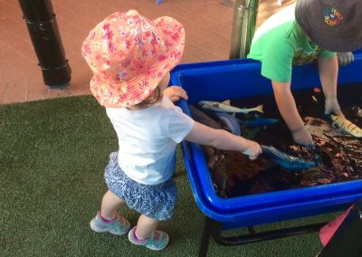 Kids Playing with Fish