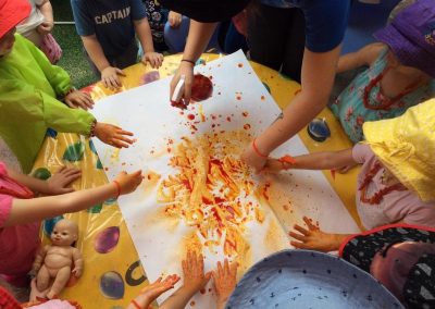 Kids doing Paint Art